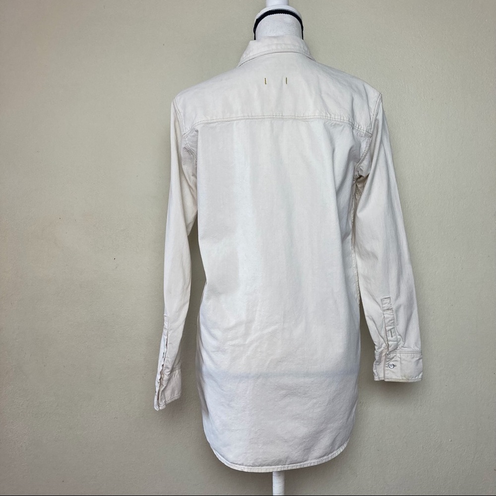 Madewell Beige Button Down Oversized Pockets Top … - image 3